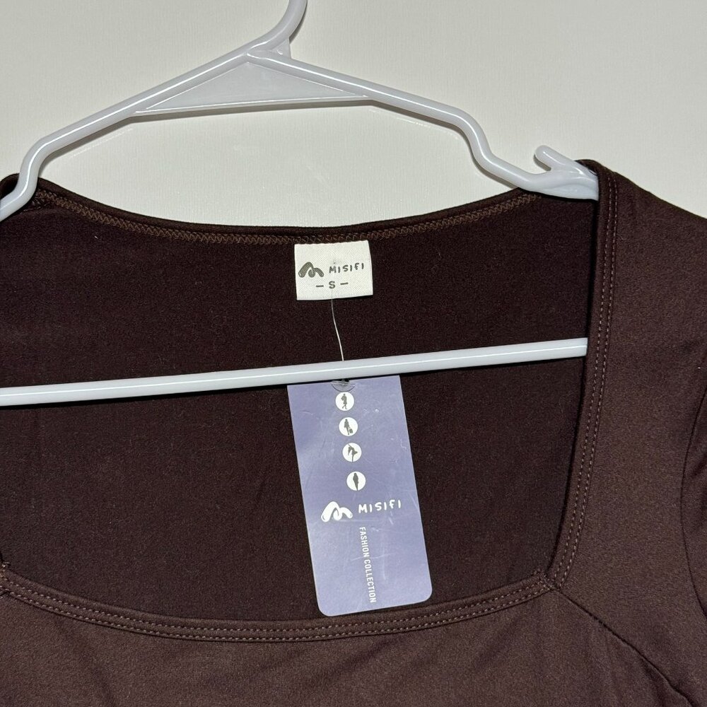 Misifi square-neck, short-sleeve top Size S - Picture 5 of 6